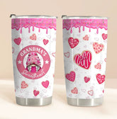 Tumbler personnalisé personnalisé - Thème rose Sweethearts de grand-mère
